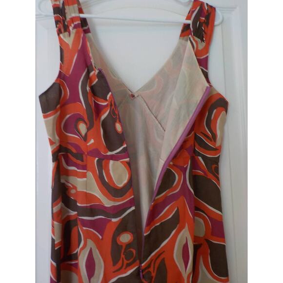 Two Star Dog Orange Dress Women Small Y2K Boho Multicolor Silk Sheath Sleeveless - Picture 4 of 9